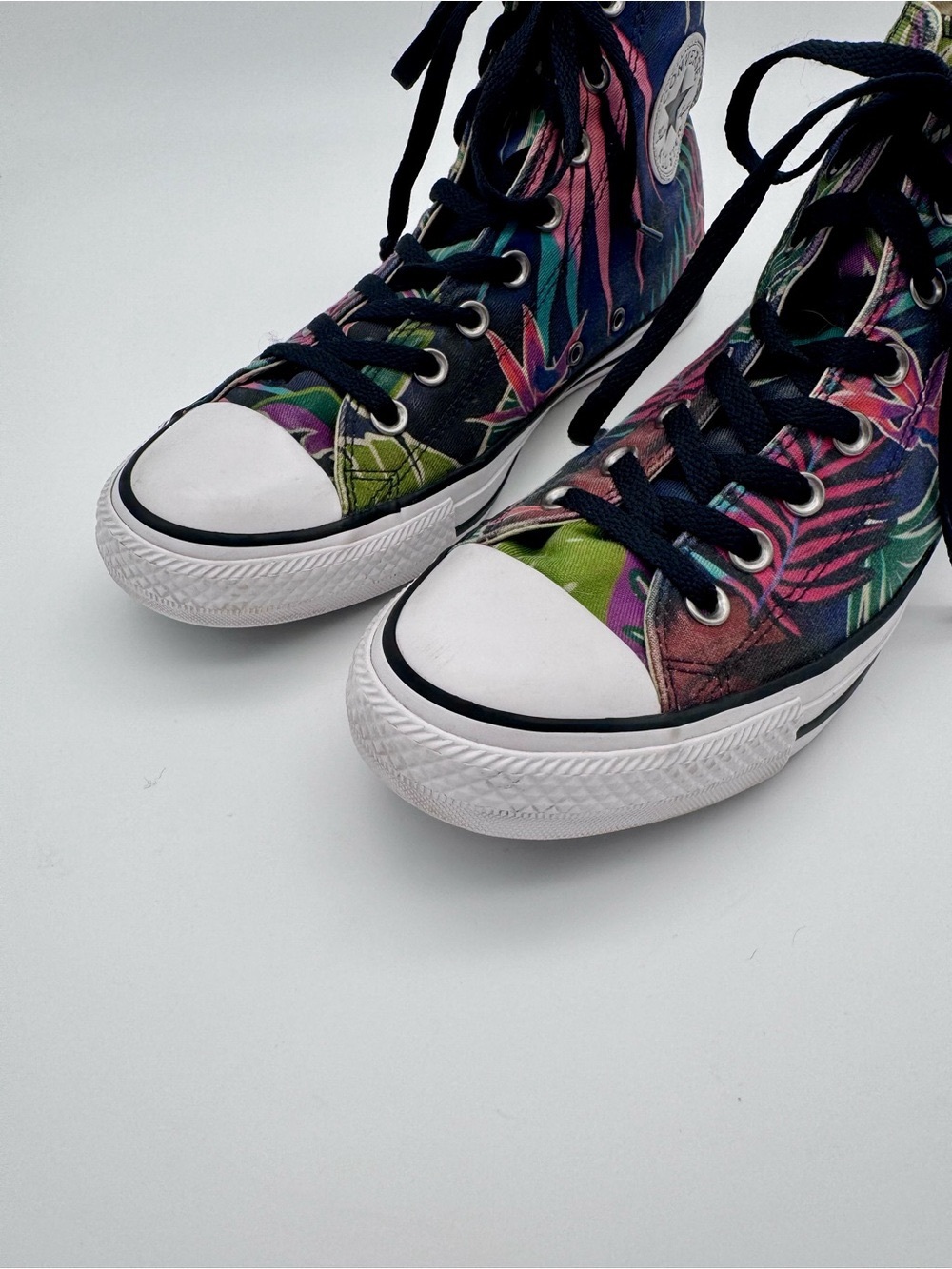 Converse Chuck Taylor High Top Tropical Floral Palm Sneakers Mens 8 Womens 10 - Picture 4 of 11